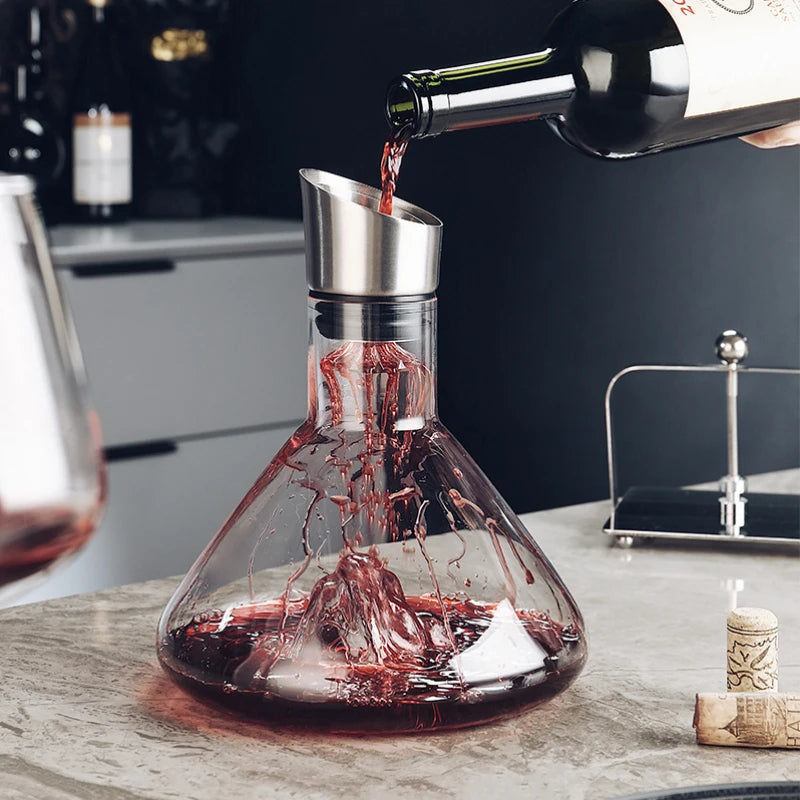 Wine Decanter with Aerator – 1500ml Crystal Glass for Red & White Wine