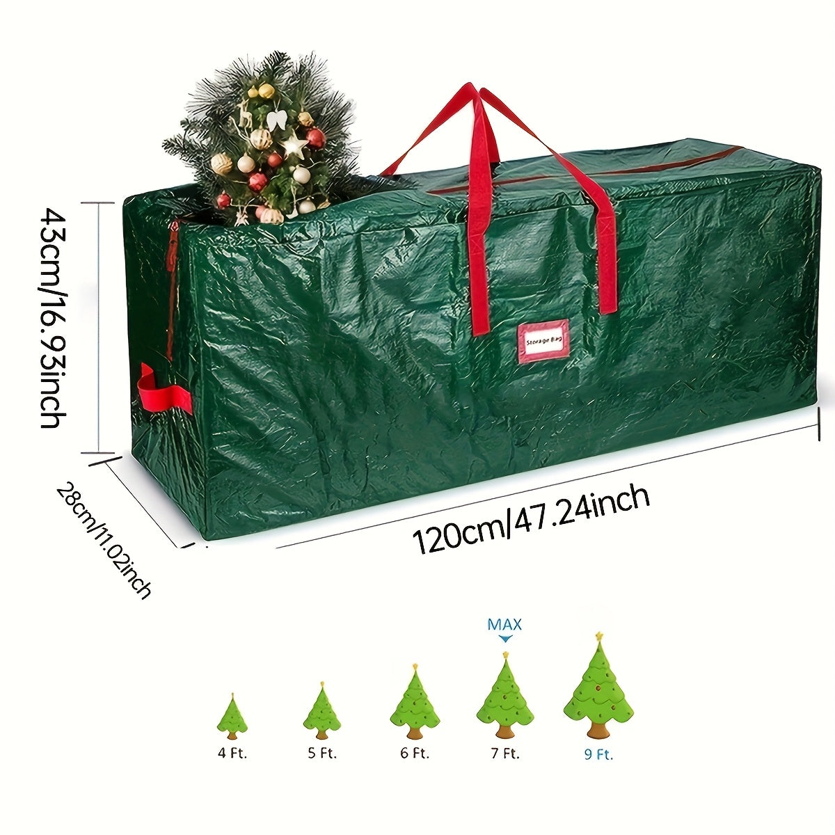 Large Waterproof Christmas Tree Storage Bag – Heavy-Duty Tote
