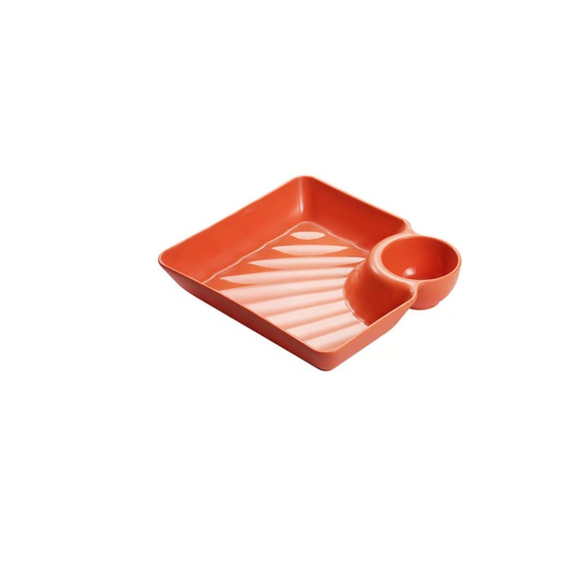 Dipping Plate with Sauce Compartment – Stackable & No-Drip Design