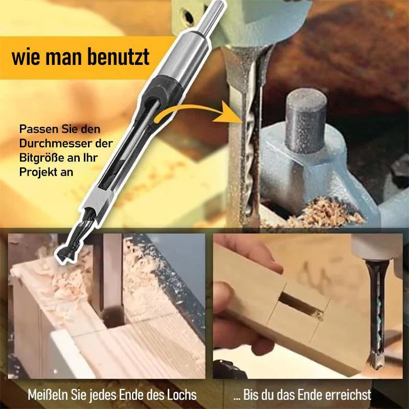 Square Hole Drill Bit Set – Precision Stainless Steel Woodworking