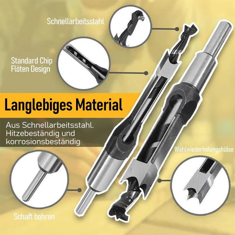 Square Hole Drill Bit Set – Precision Stainless Steel Woodworking