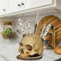 Gothic Skull Halloween Knife Block - Holds 7 Knives