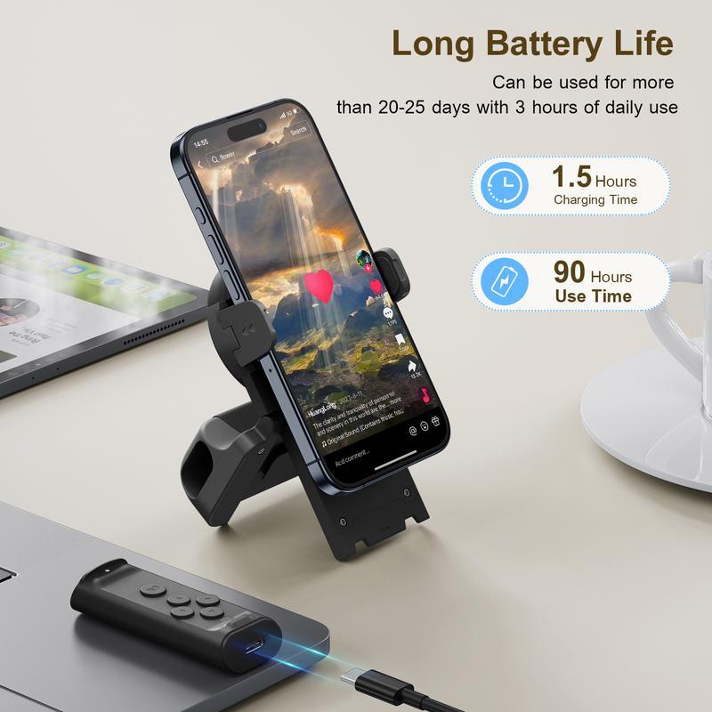 Smartphone Grip with Bluetooth Remote Shutter – Steady &amp; 180° Mount