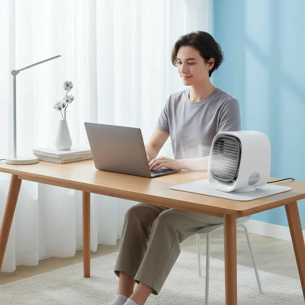 Electric Evaporative Cooler Fan - Personal Air Cooling for Room & Desk Use