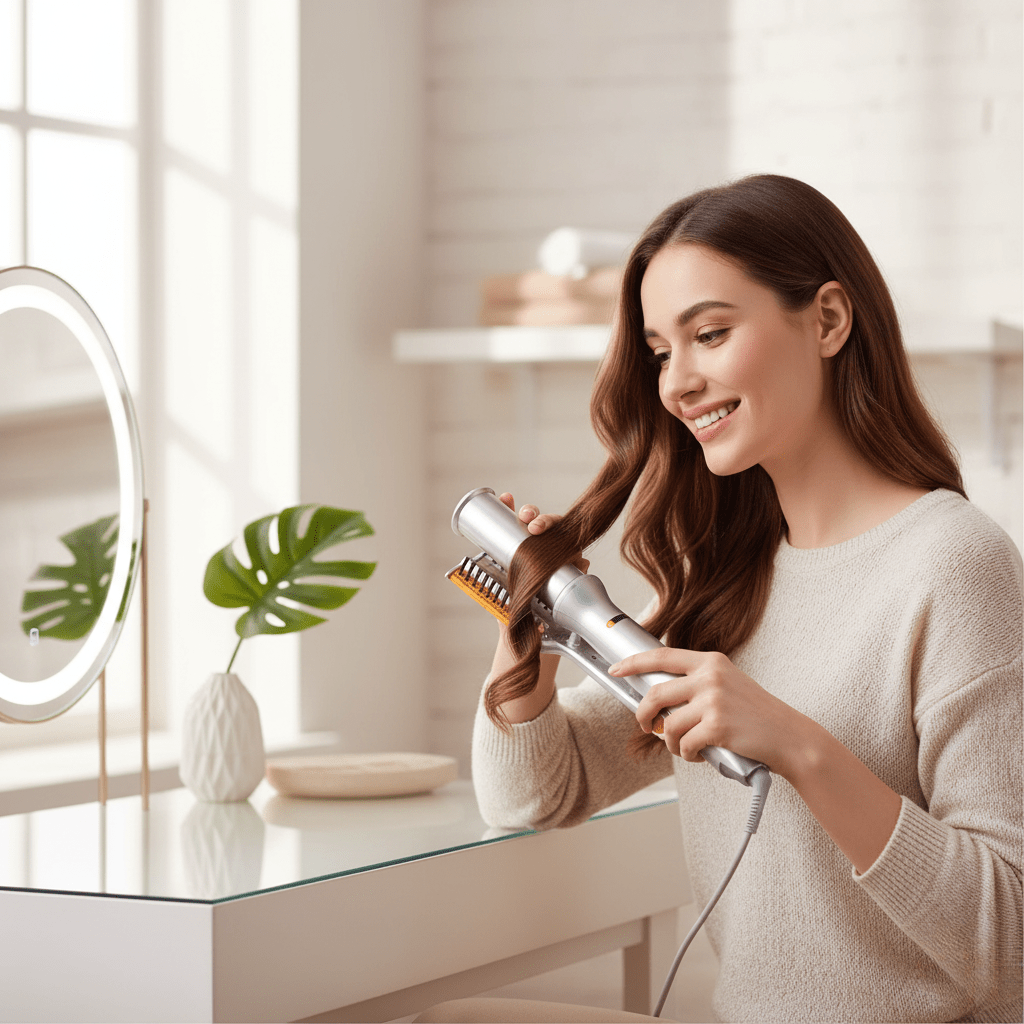 2-in-1 Rotating Hair Brush – Auto-Spin Styling Smoothing & Straightening