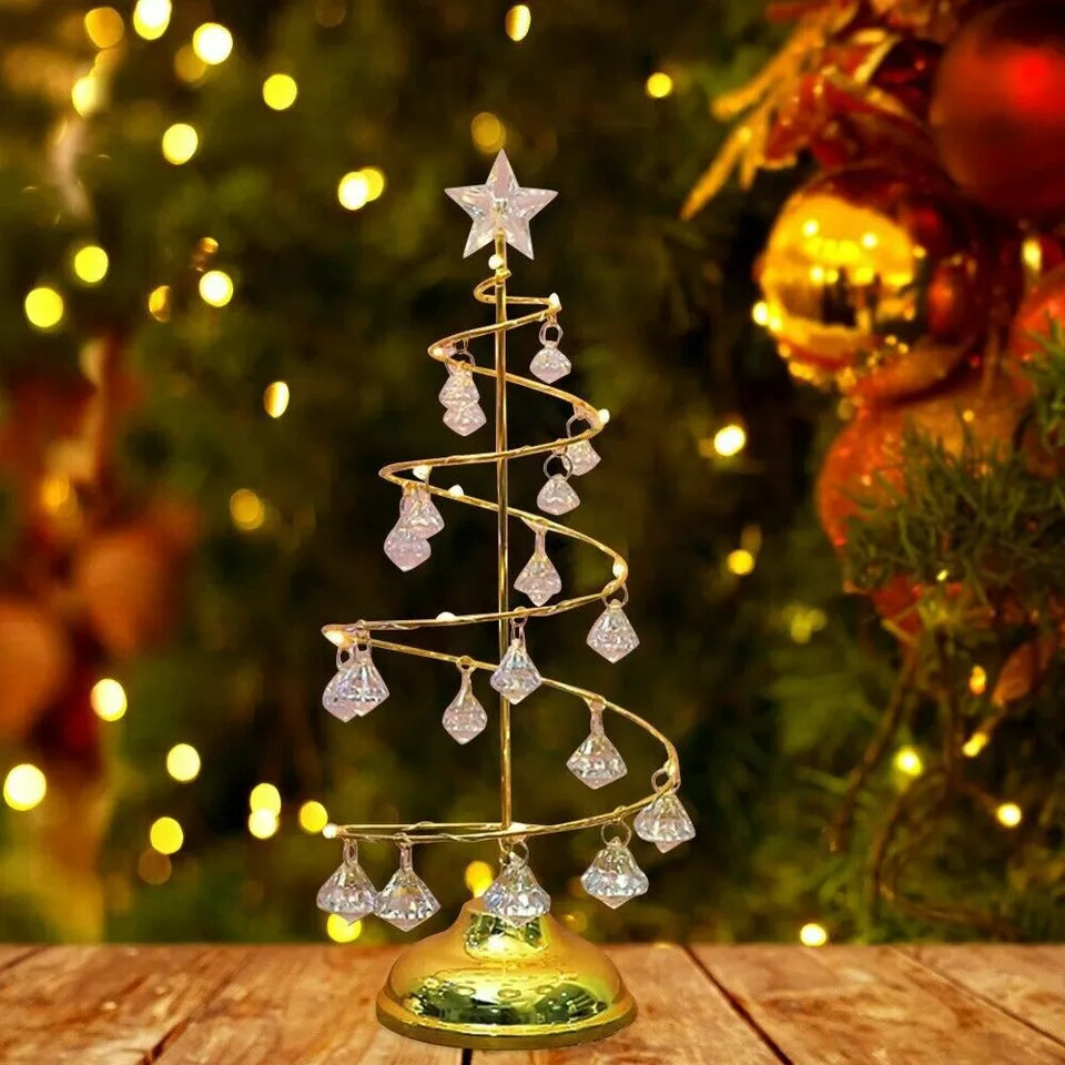 Christmas LED Table Lamp with Spiral Tree Design