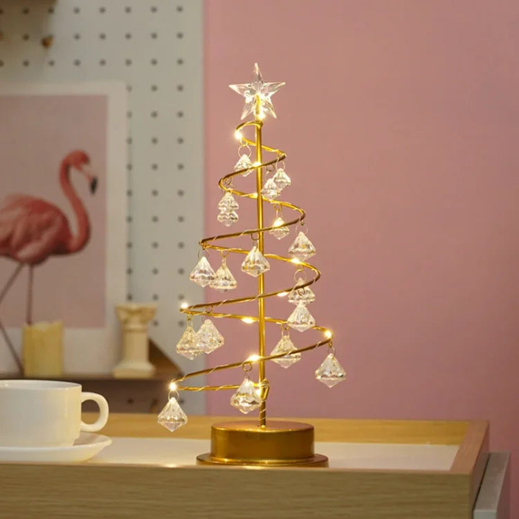 Christmas LED Table Lamp with Spiral Tree Design