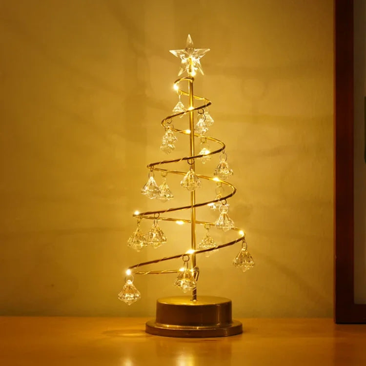 Christmas LED Table Lamp with Spiral Tree Design