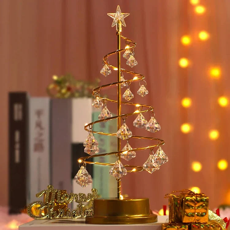 Christmas LED Table Lamp with Spiral Tree Design