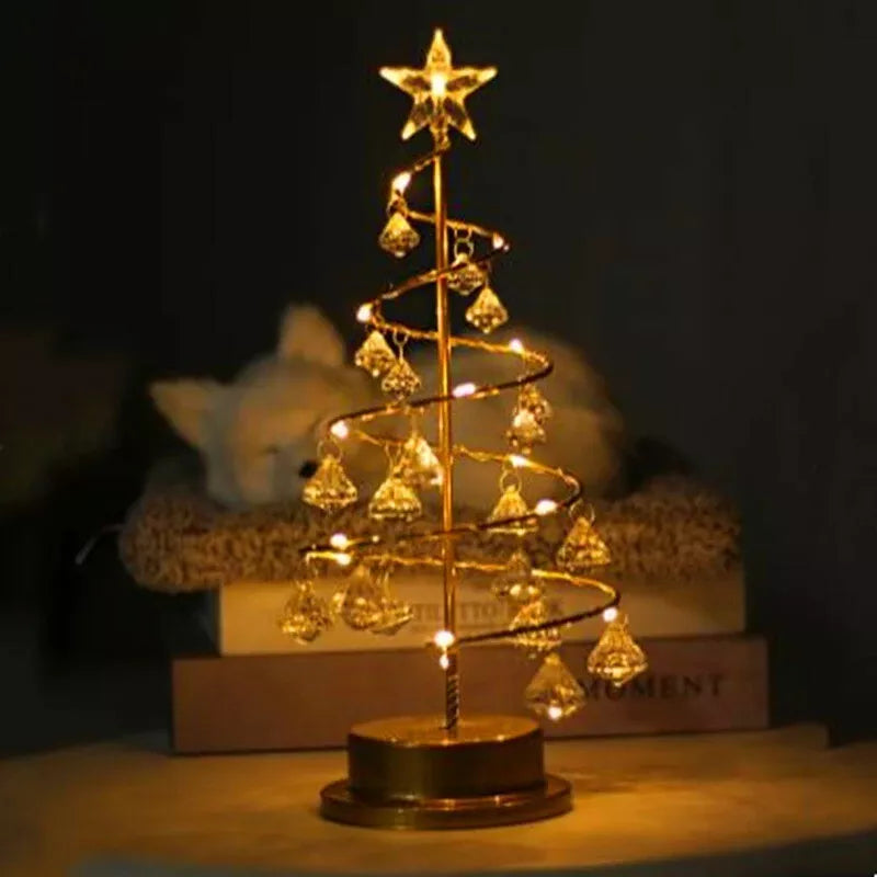 Christmas LED Table Lamp with Spiral Tree Design