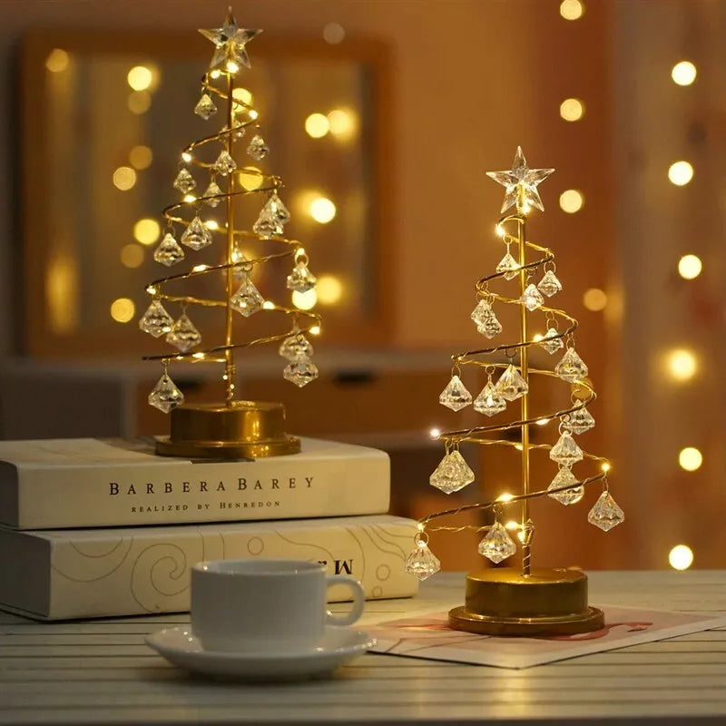 Christmas LED Table Lamp with Spiral Tree Design