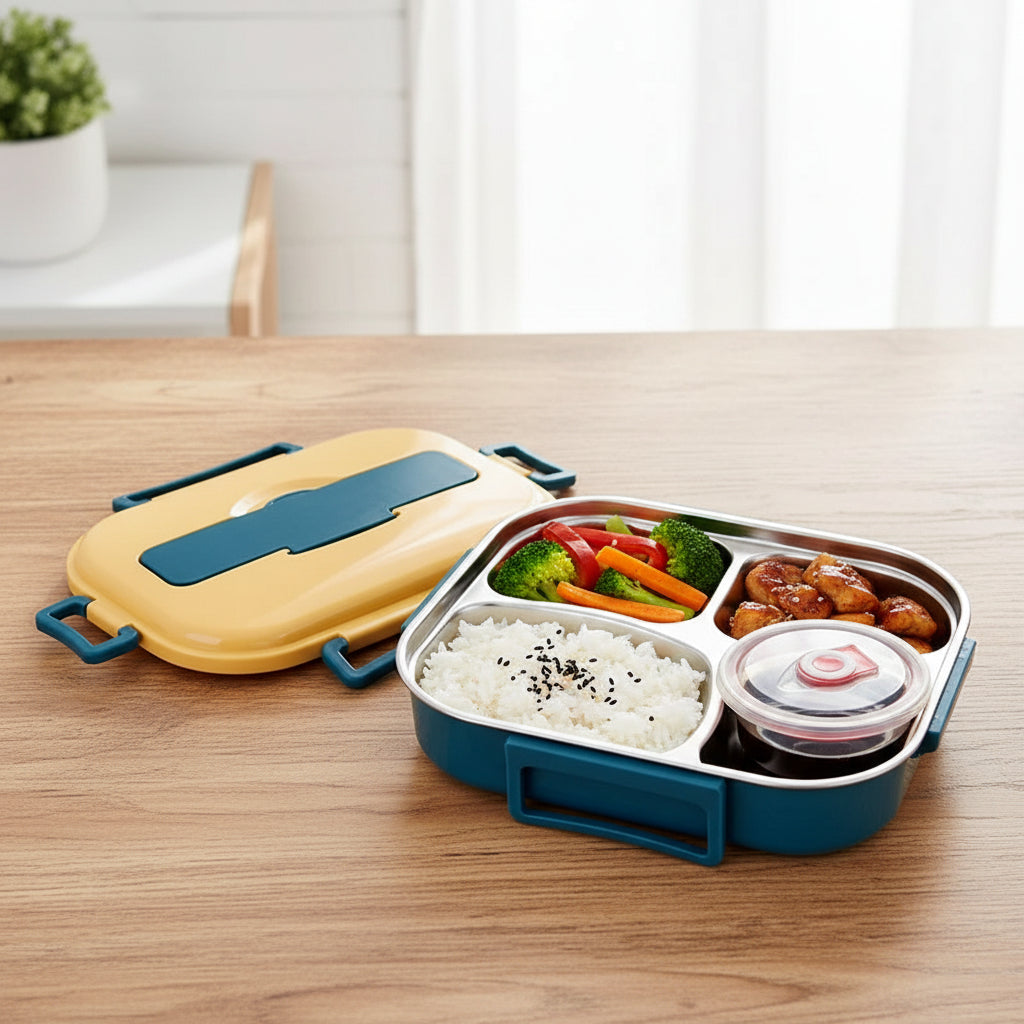 Bento Lunch Boxes – 4-Compartment Insulated with Stainless Steel