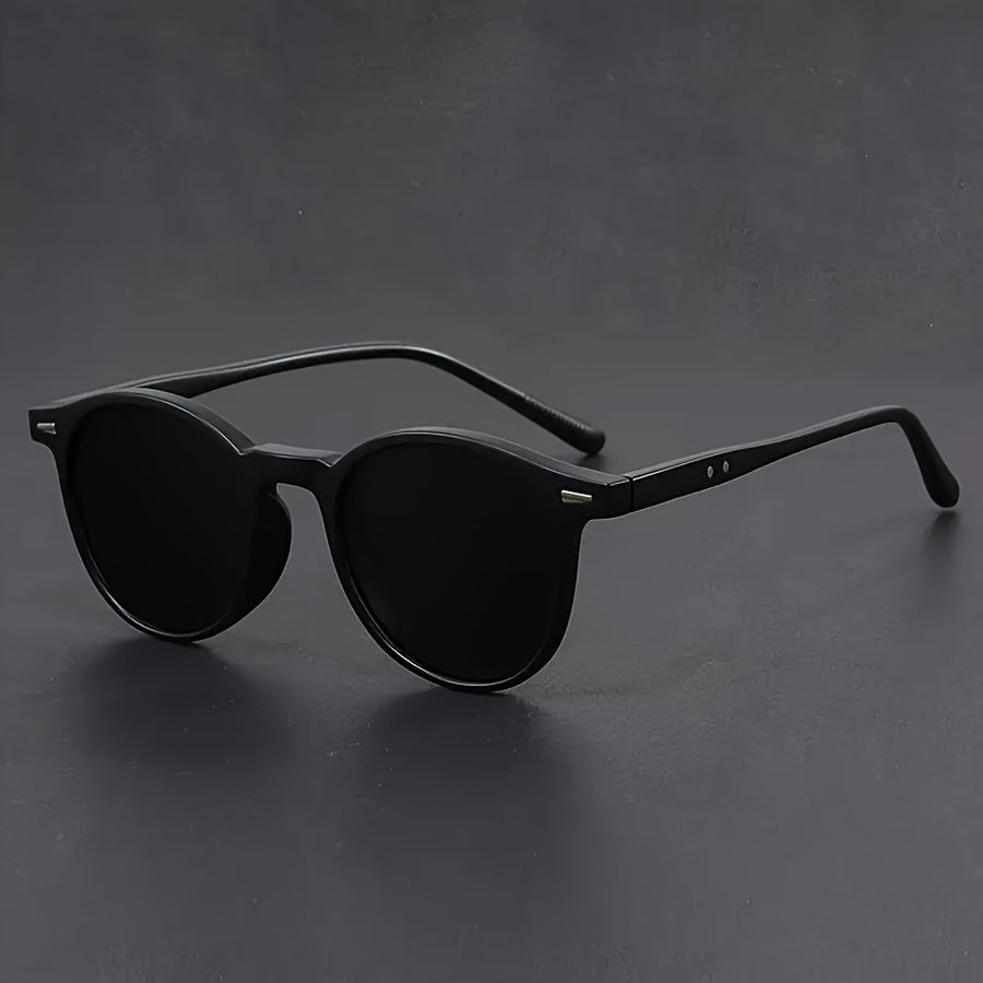 Men's Retro Round Sunglasses – Tortoiseshell Lightweight Frame & UV400