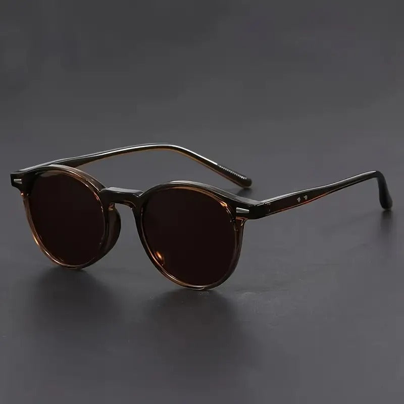 Men's Retro Round Sunglasses – Tortoiseshell Lightweight Frame & UV400