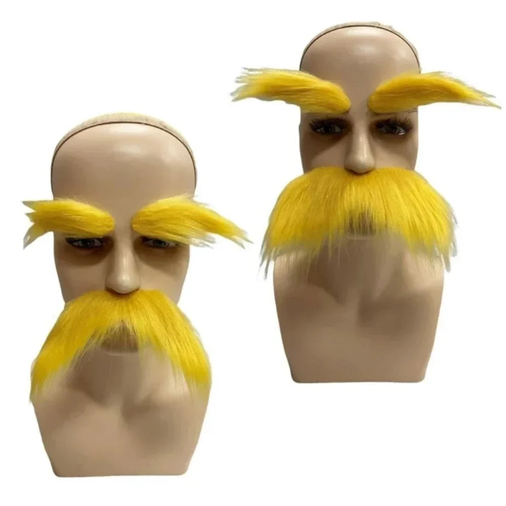 Adhesive Mustache and Eyebrow Costume Set