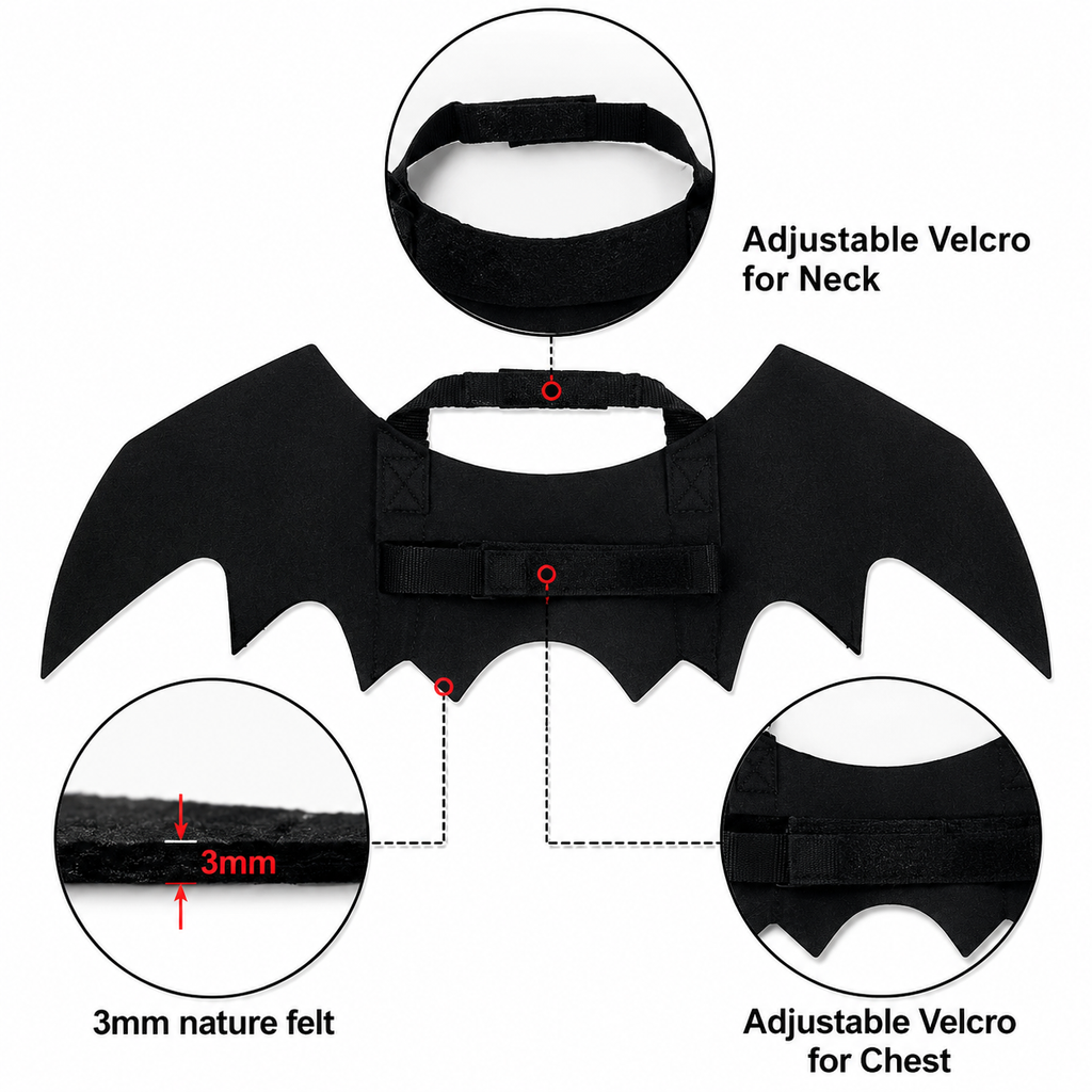 Black Bat Wing Pet Costume