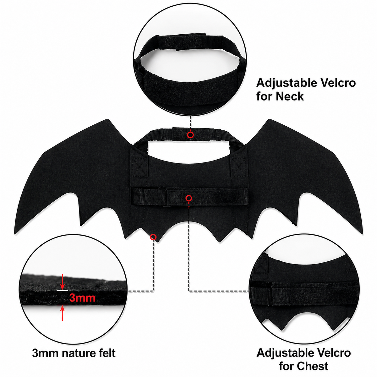Black Bat Wing Pet Costume