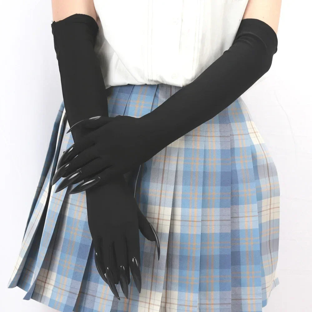 Black Long-Finger Costume Gloves