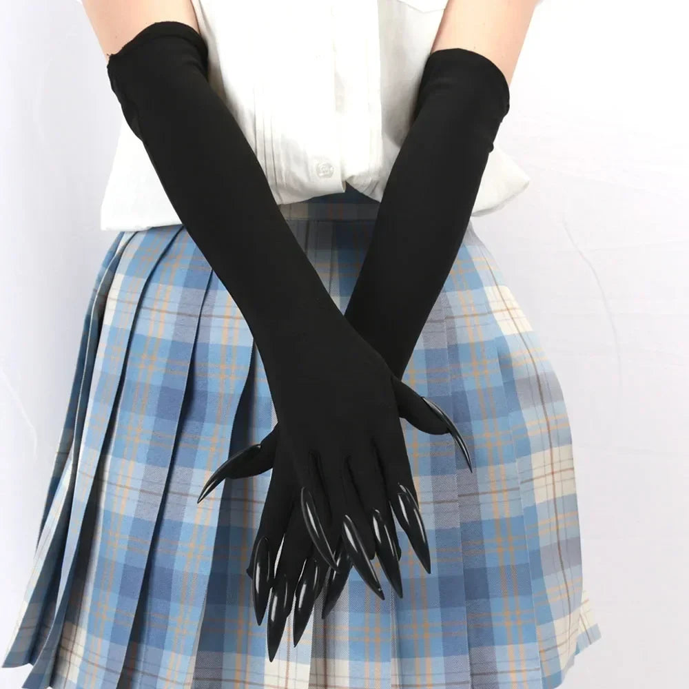 Black Long-Finger Costume Gloves