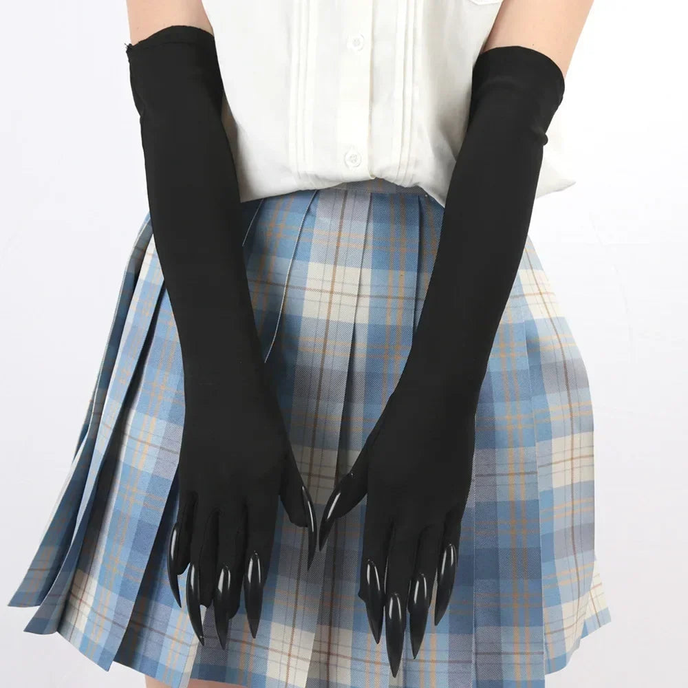 Black Long-Finger Costume Gloves