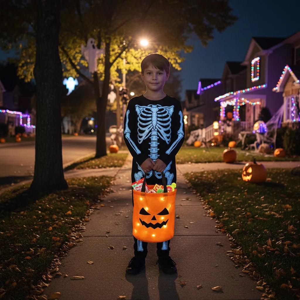 Light-Up Pumpkin Trick-or-Treat Bag