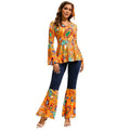 Adult Retro Hippie Bell Bottom Halloween Costume Set