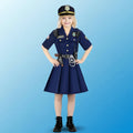 Girls' Police Halloween Costume Dress - Role Play Outfit