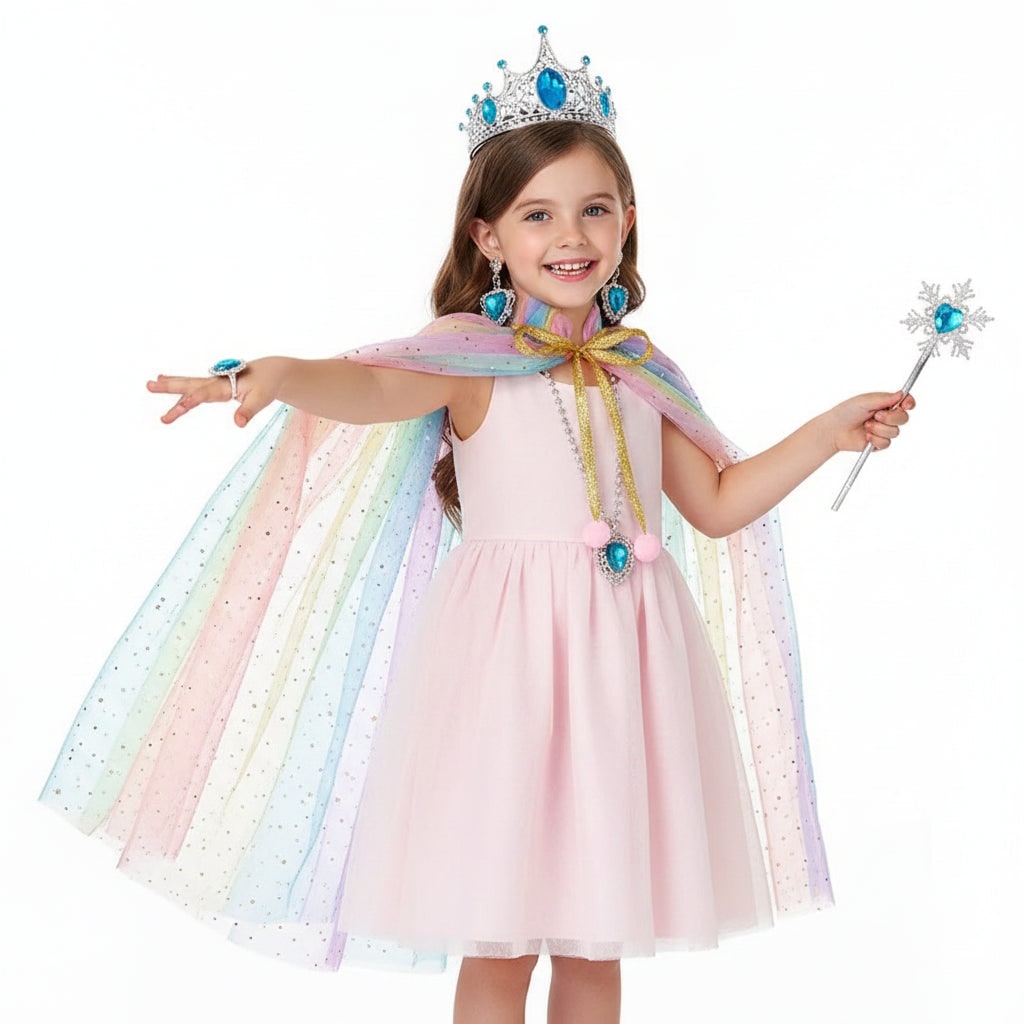 Girls' Princess Cape Halloween Costume Accessory Set