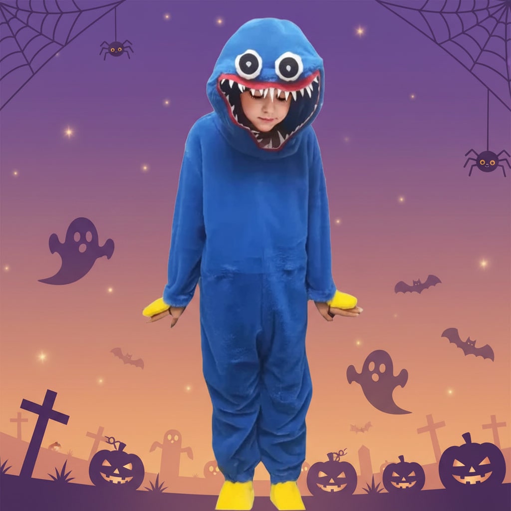 Kids' Plush Monster Halloween Jumpsuit Costume