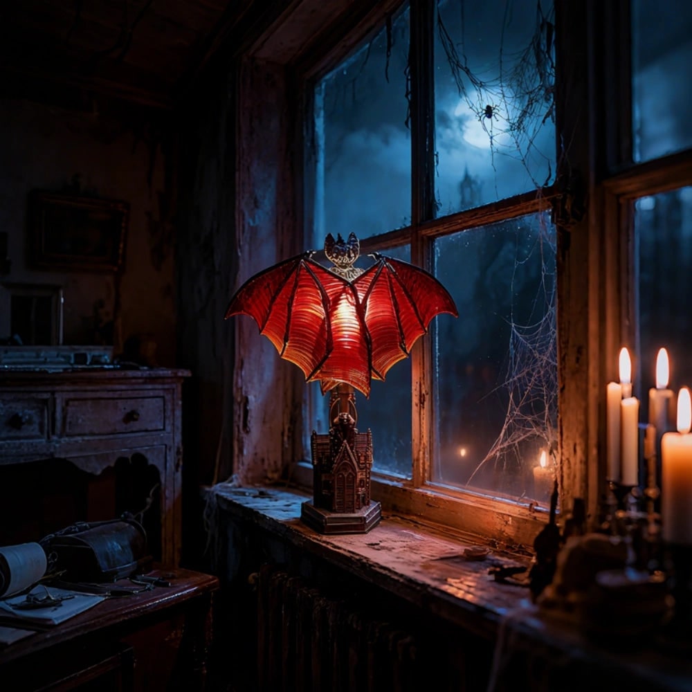 Spooky Bat Lamp - Halloween Home Accent