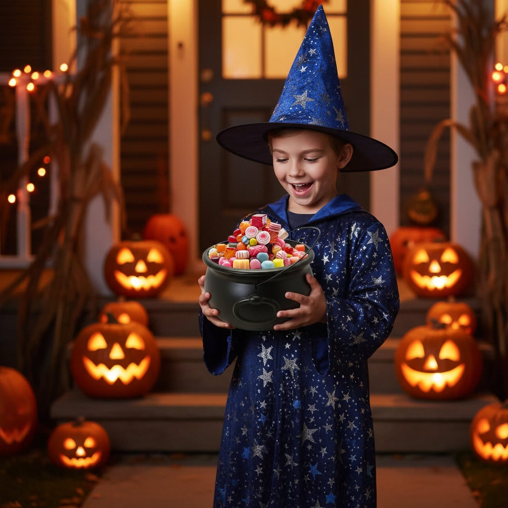 Cauldron Trick-or-Treat Halloween Candy Display