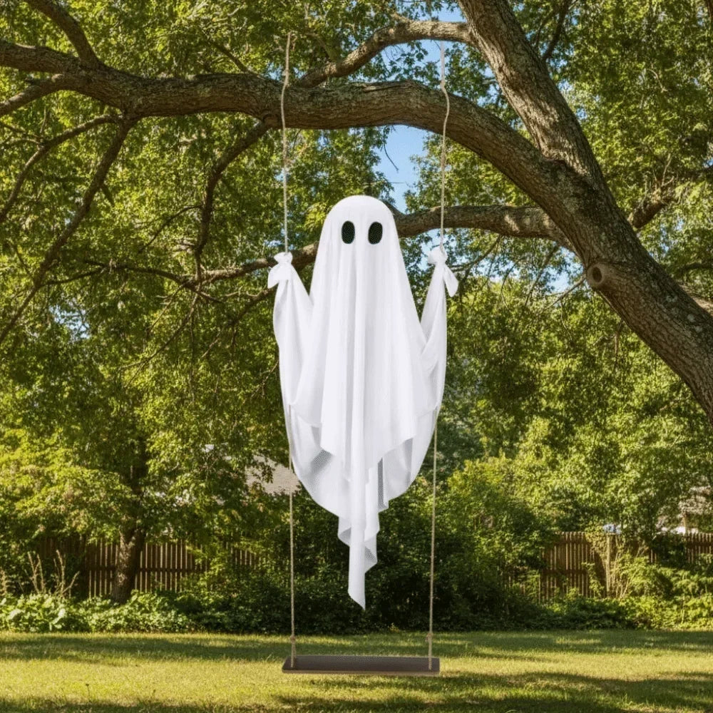 Remote-Controlled Lighted Hanging Ghost Decoration