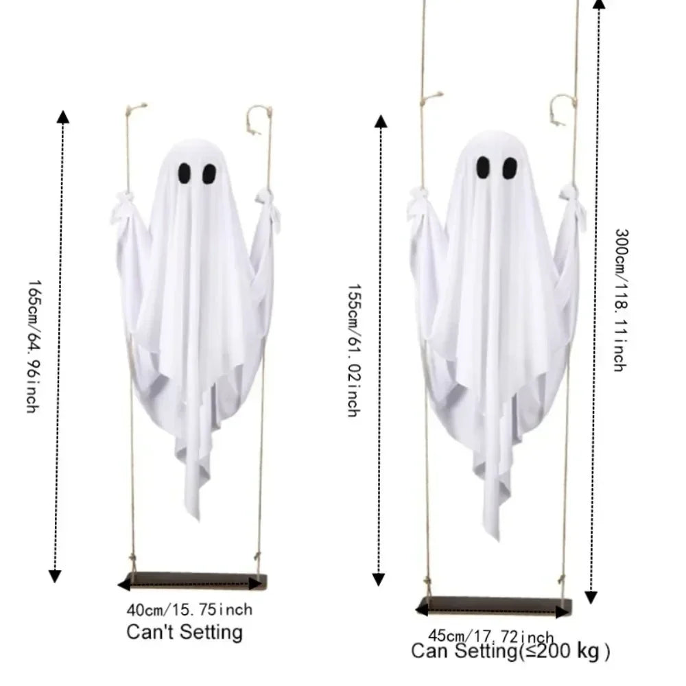Remote-Controlled Lighted Hanging Ghost Decoration