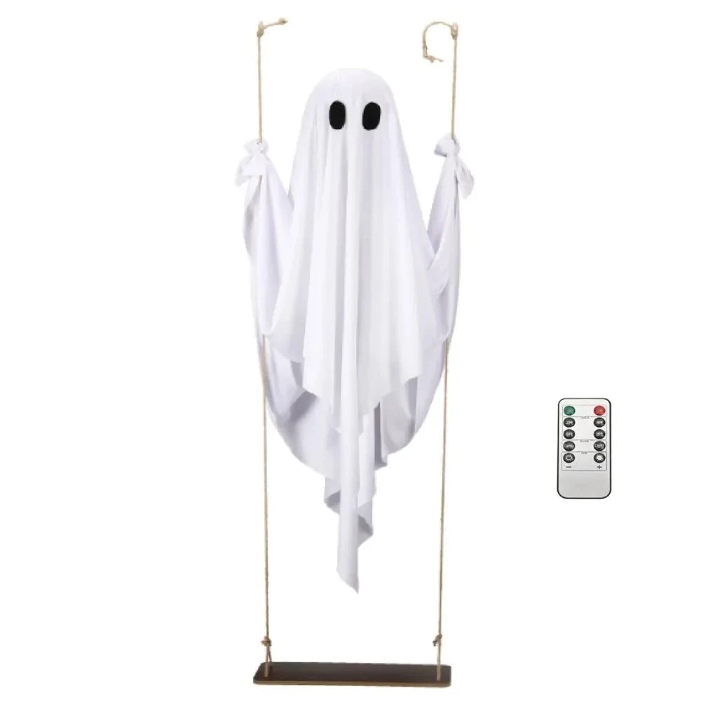 Remote-Controlled Lighted Hanging Ghost Decoration