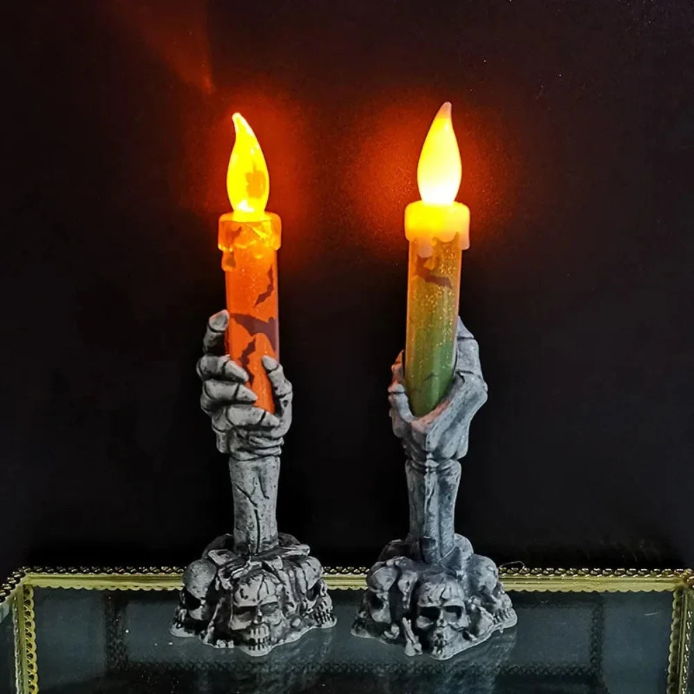 Skull Halloween Candle Holder