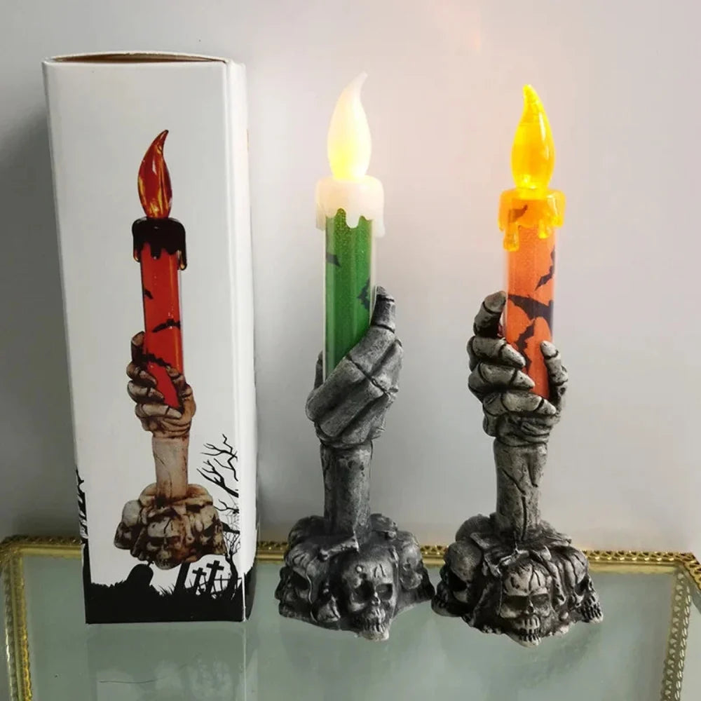 Skull Halloween Candle Holder