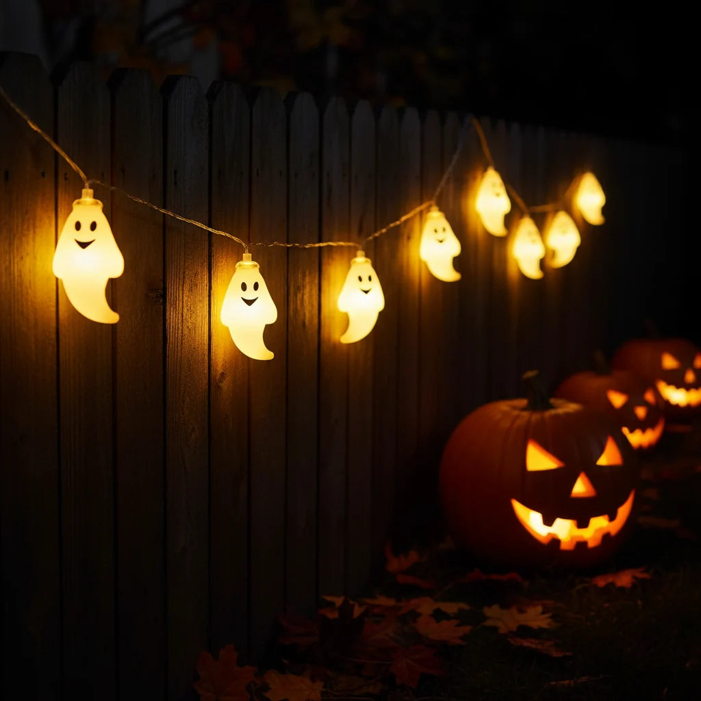 Battery-Powered Ghost String Lights