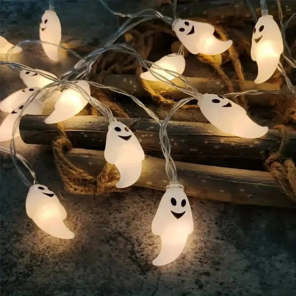 Battery-Powered Ghost String Lights