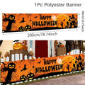 Halloween Pumpkin and Bat Party Banner