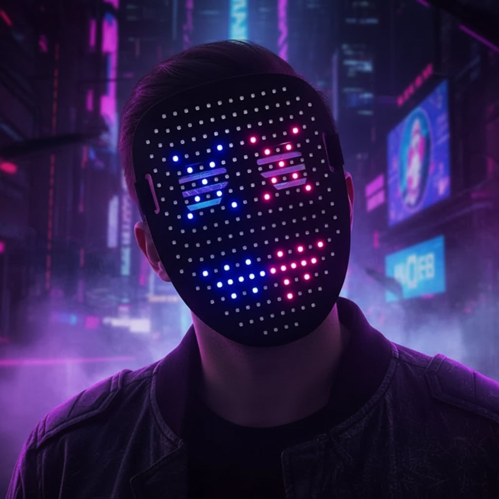 LED Full Face Halloween Party Mask