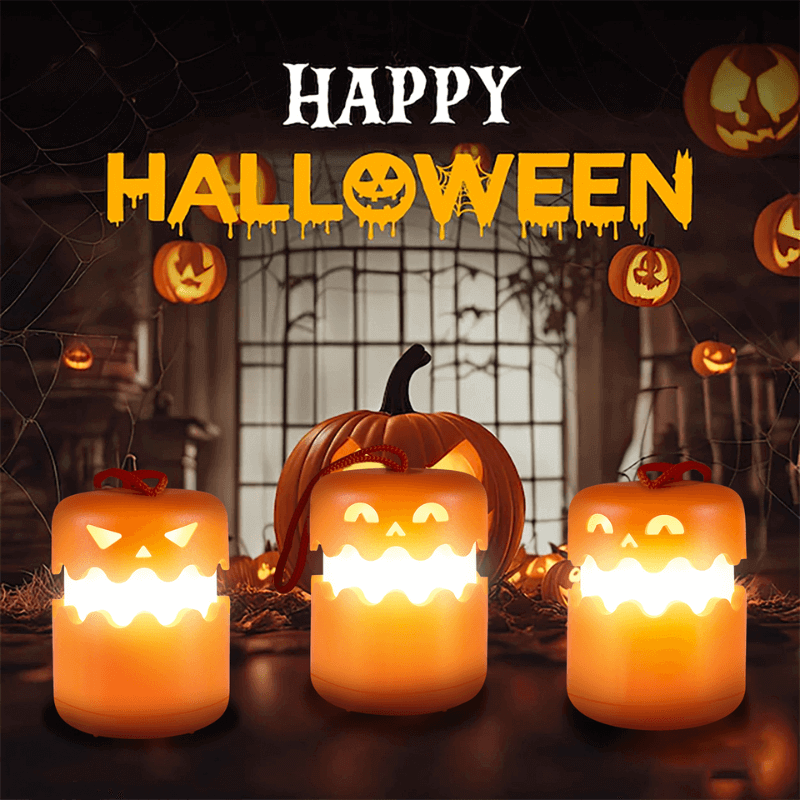 Collapsible Lighted Jack-O’-Lantern Set