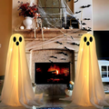 Glowing Ghost Halloween Yard Decoration Set with LED Lighting, 78in Tall