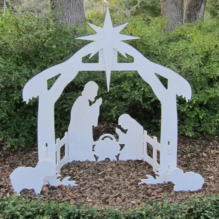 Outdoor Christmas Nativity Set Holy Night 4-Piece Yard Display
