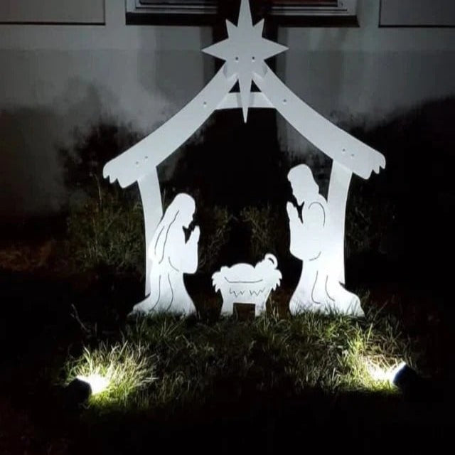 Outdoor Christmas Nativity Set – Holy Night 4-Piece Yard Display