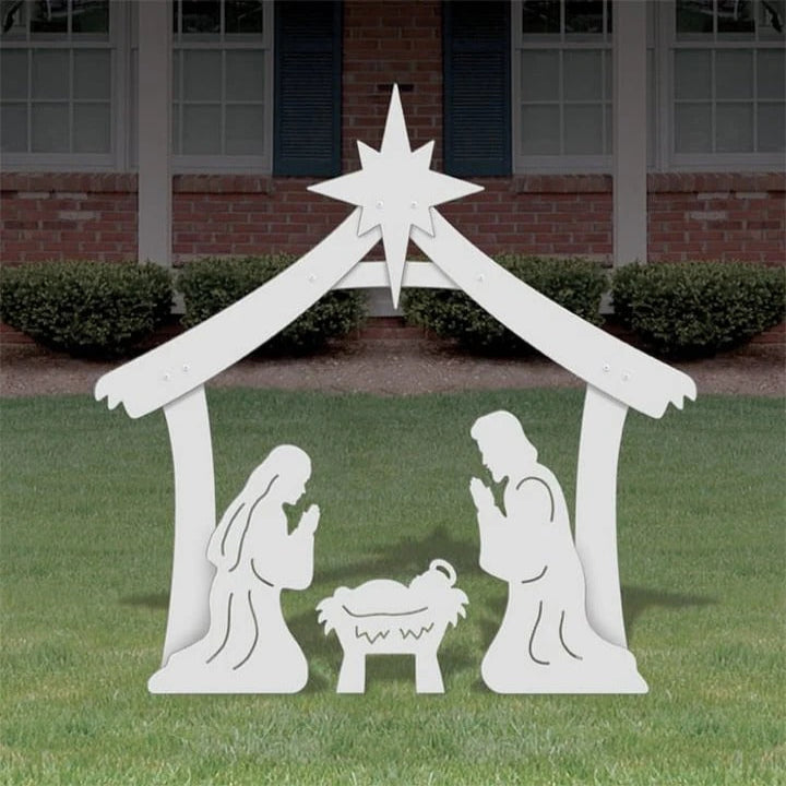 Outdoor Christmas Nativity Set – Holy Night 4-Piece Yard Display