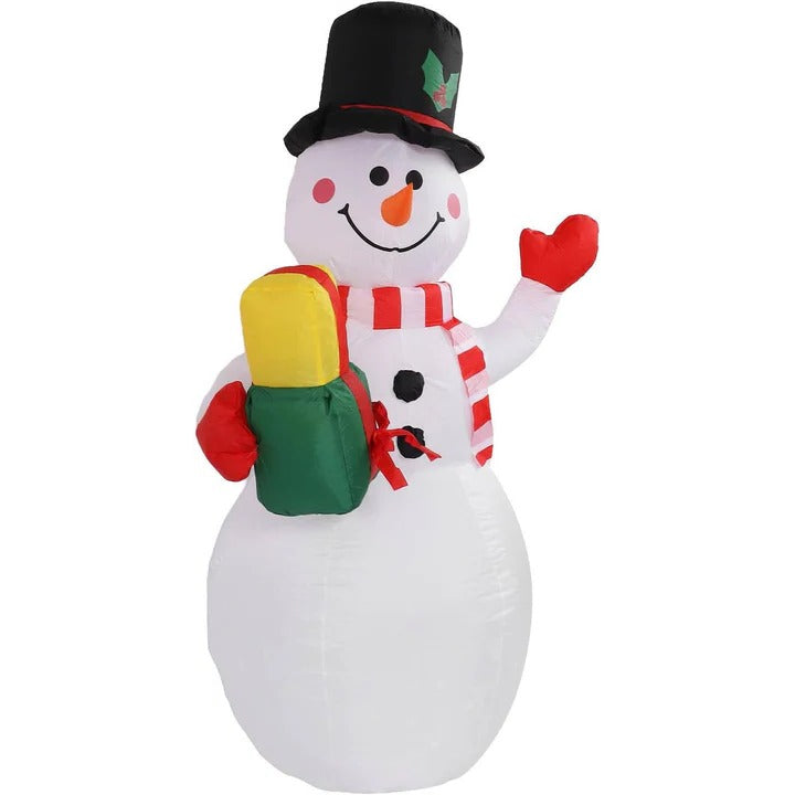 5 ft Inflatable Snowman with Rotating LED Lights – Outdoor Christmas Yard Decoration
