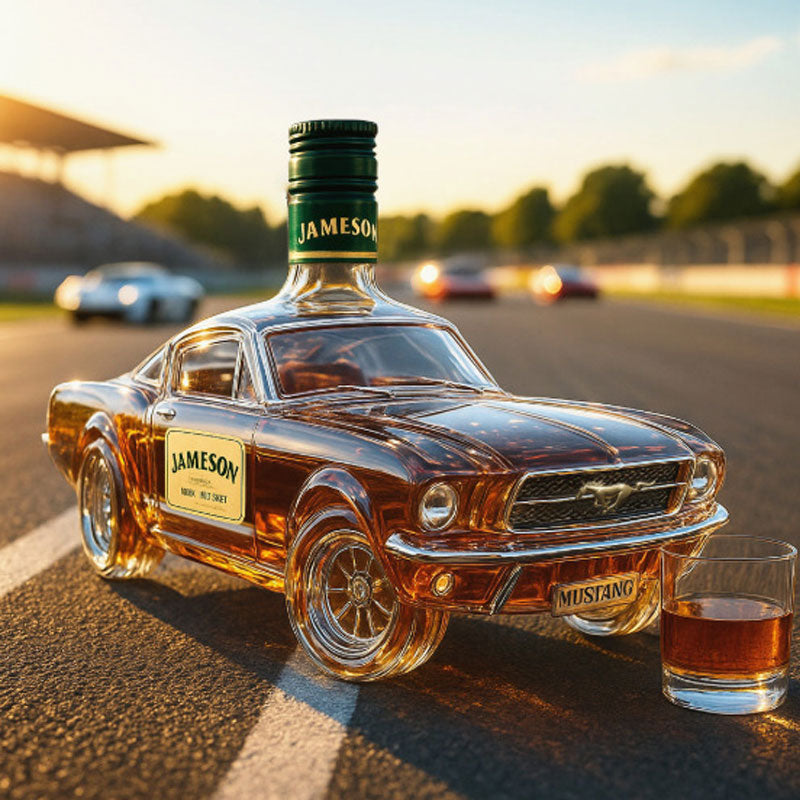 Mustang Car Whiskey Decanter – Glass Collectible Home Bar & Gift