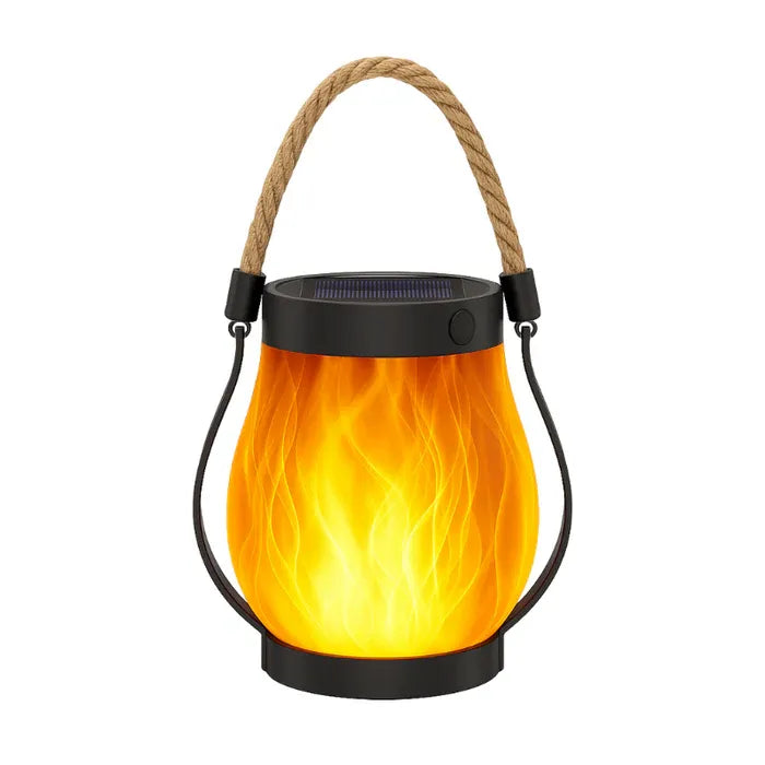 Solar Lantern with Flame-Effect Glow