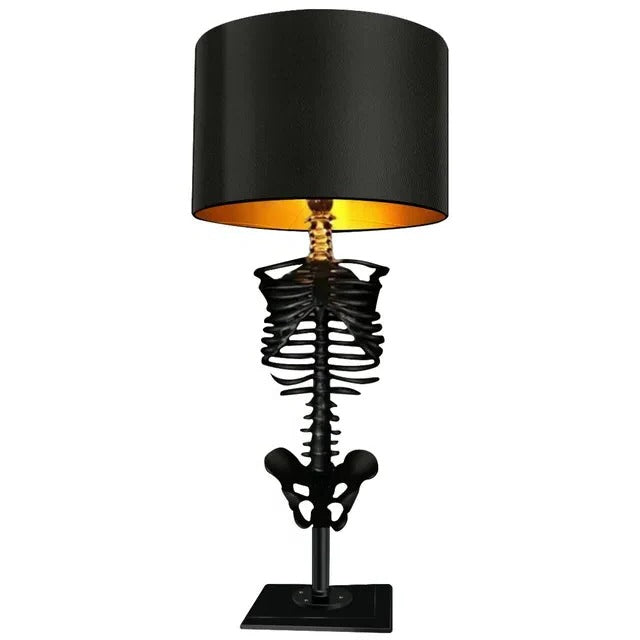 Handcrafted Gothic Skeleton Halloween Table Lamp