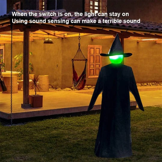 Sound-Activated Lighted Witch Yard Stake